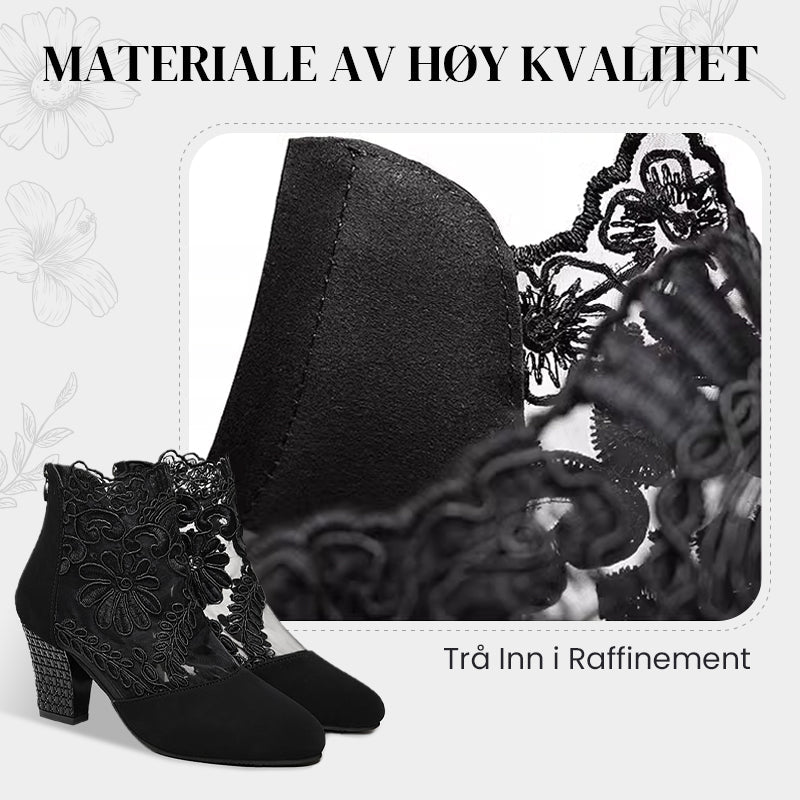 👢✨Sommerlige, Elegante Høye Hæler med Blonder for Kvinner