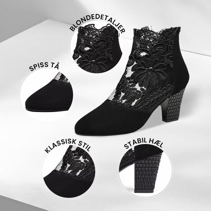 👢✨Sommerlige, Elegante Høye Hæler med Blonder for Kvinner