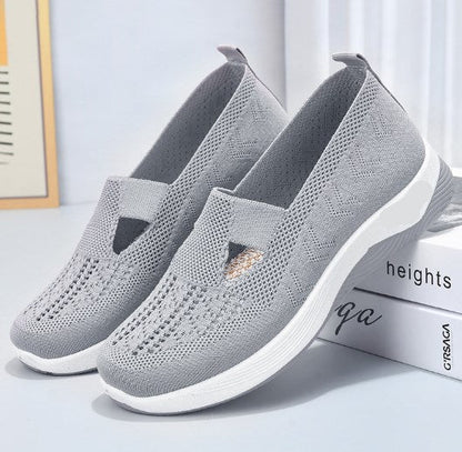 Kvinners vevde ortopediske pustende sko med myk såle