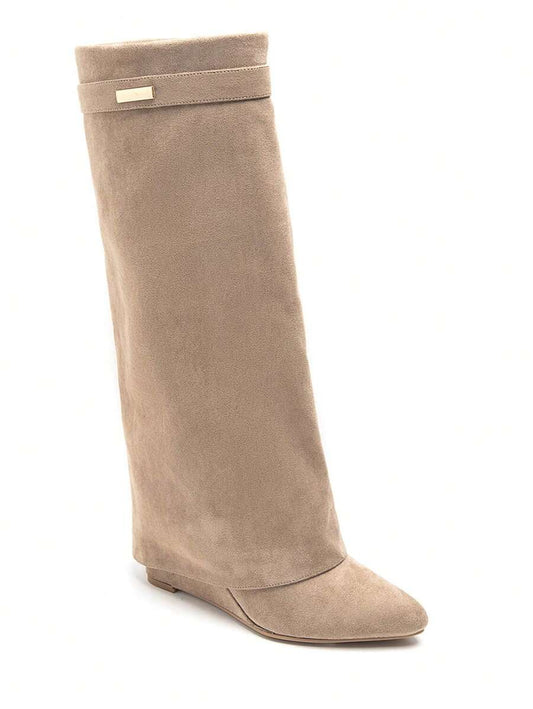 Elegante Kilehælsstøvler i Kaki