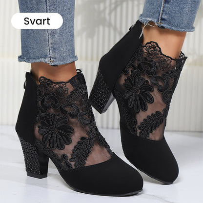 👢✨Sommerlige, Elegante Høye Hæler med Blonder for Kvinner