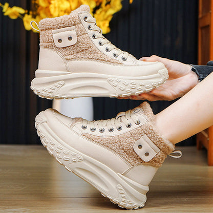 🔥2024 Varmt salg 49% OFF ❤️ Høye snøstøvler i ull for kvinner med tykk såle