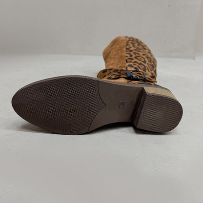 Ridestøvler for kvinner med leopardmønster